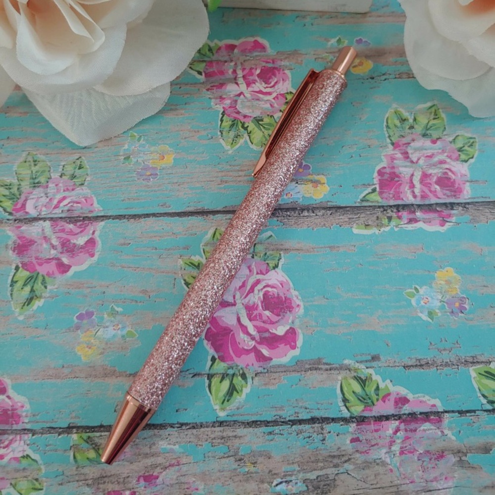 Metal Glitter Shimmer Ballpoint Retractable Pen